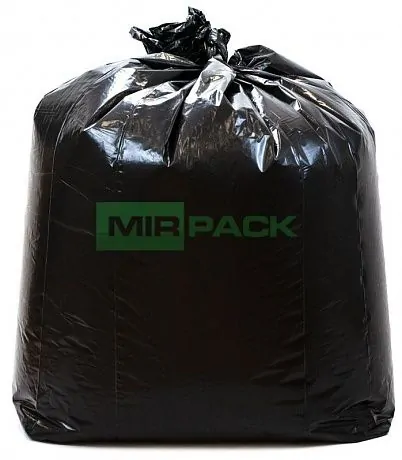 Мешки для мусора 360 литров, 65 мкм, в рулоне 10 штук, ПВД, черные, 2 слоя, плотные, 110х140 см - Вид 3